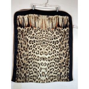 Chicos Leopard Print Scarf Womens Multicolor Neck Wrap 29x70